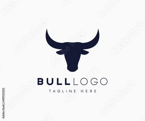 Bull Logo Design. Cow, Bull, and Ox Vector Logo Design Template.