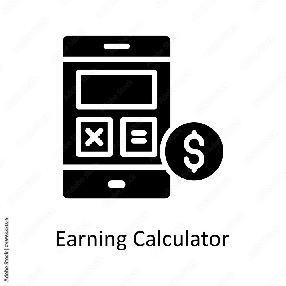 Earning Calculator Vector Solid icons for your digital or print projects. Earning Calculator Vector Solid icons for your digital or print projects.