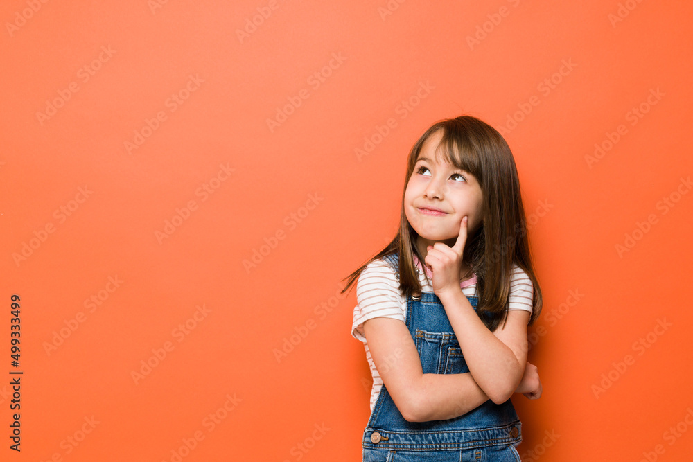 Cute little girl having some good ideas Cute little girl having some good ideas