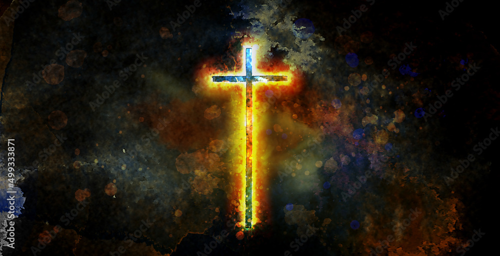 Naklejka premium conceptual cross illustration, background for media