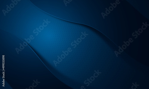 Luxurious 3D paper cut background. Modern wave curve abstract presentation background. Dark blue background