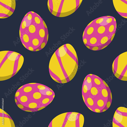 Easter eggs seamless pattern. Festive vector background
