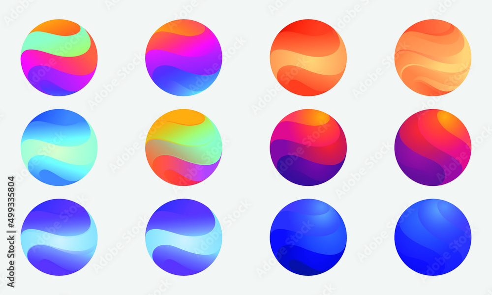Liquid colorful balls set. Fluid shapes composition. Set of colorful futuristic orbs for futuristic vector design Liquid colorful balls set. Fluid shapes composition. Set of colorful futuristic orbs for futuristic vector design