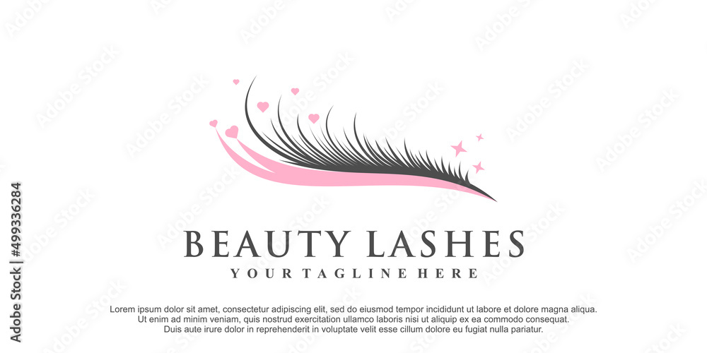 Beauty eyelash logo design for woman with creative element Premium Vector Beauty eyelash logo design for woman with creative element Premium Vector
