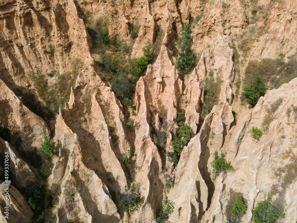 Obraz premium Aerial view of rock formation Stob pyramids, Bulgaria