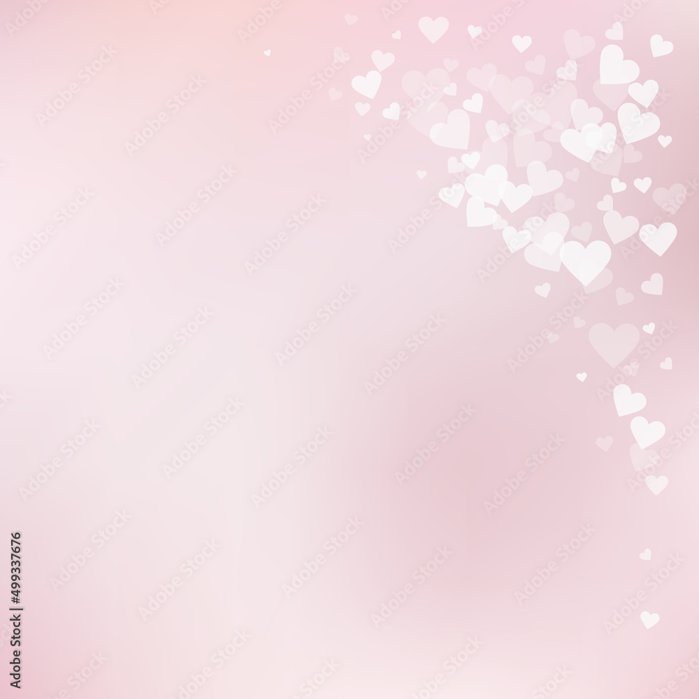 White heart love confettis. Valentine's day corner