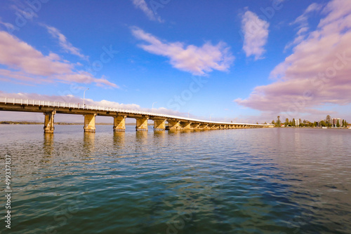 Beautiful morning view of the Forster Tuncurry bridge  NSW Australia