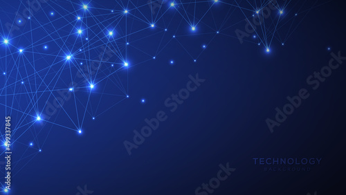Abstract Digital Technology Background with Network Connection Lines