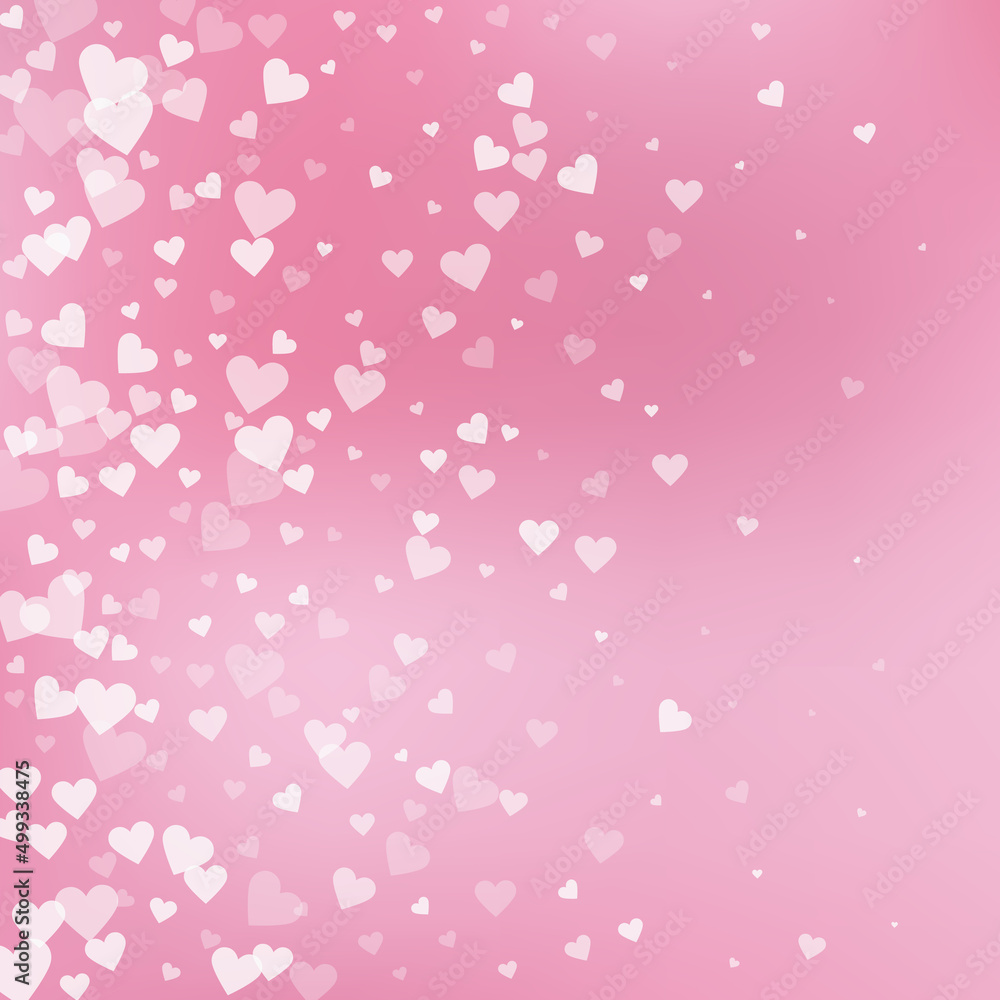 White heart love confettis. Valentine's day gradie