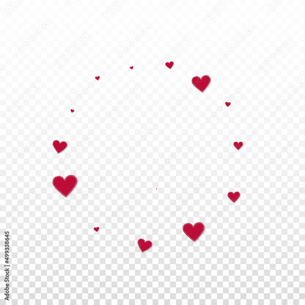 Red heart love confettis. Valentine's day frame di