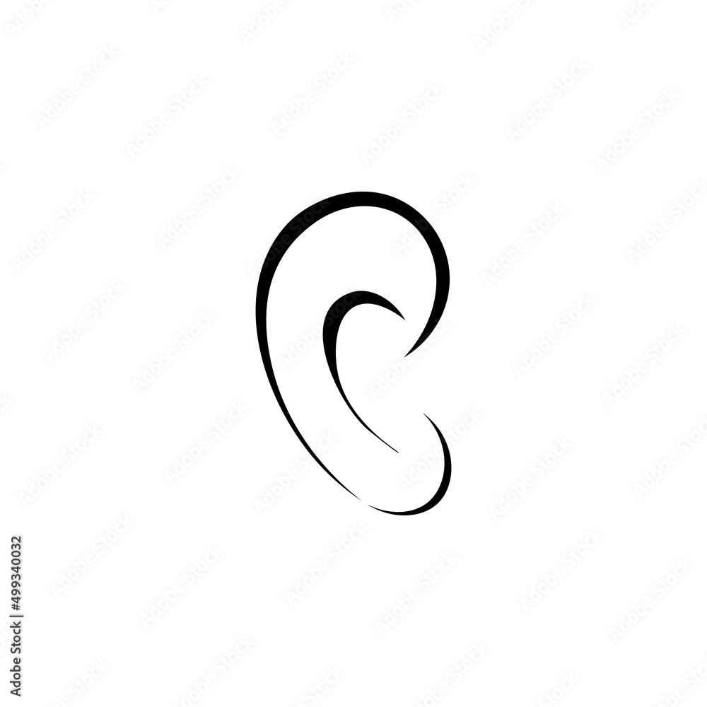 Human ear icon template vector
