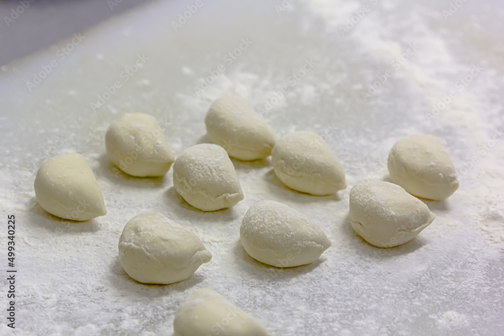 Homemade raw dumpling with potatoes. Preparation dumplings. Homemade raw dumpling with potatoes. Preparation dumplings.