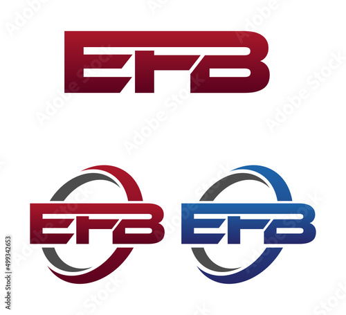 Modern 3 Letters Initial logo Vector Swoosh Red Blue EFB photo