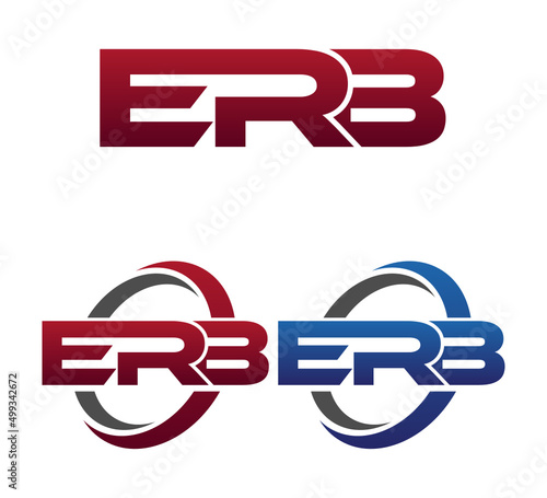 Modern 3 Letters Initial logo Vector Swoosh Red Blue ERB