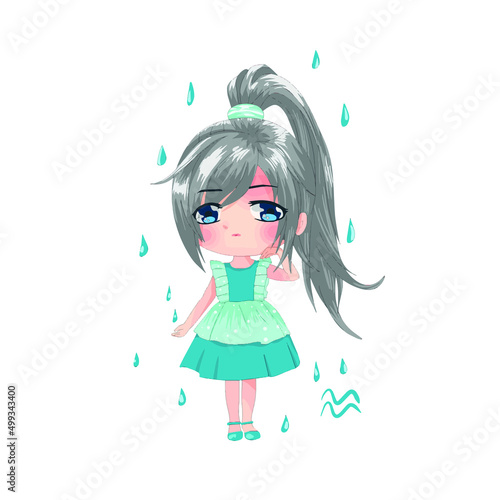 aquarius chibi zodiac sign