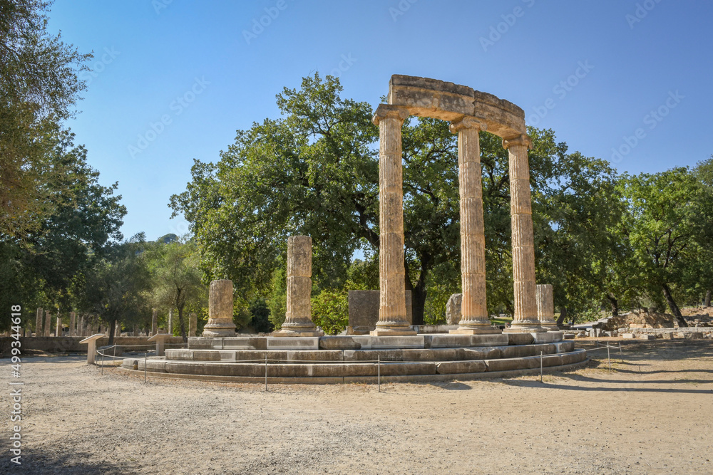 Philippeion, monument in the city of Olympia, Greece.