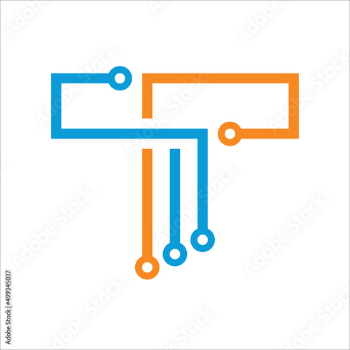 Creative Modern Initial Letter T Logo Design Symbol Technology Vector Template Illustration
