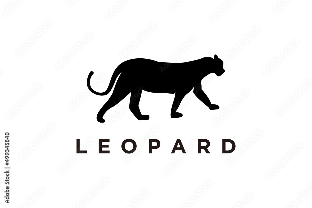 Silhouette of Jaguar Leopard Puma Lion Panther Cheetah Tiger logo design