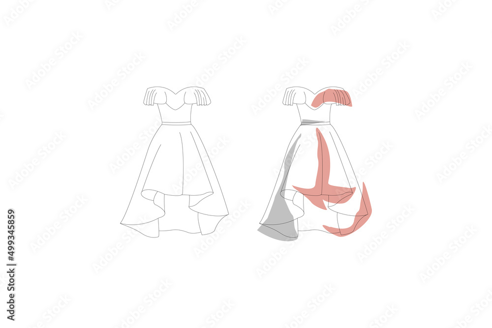 Mannequin Woman Dress Fashion Casual Clothes Model Freehand Sketch