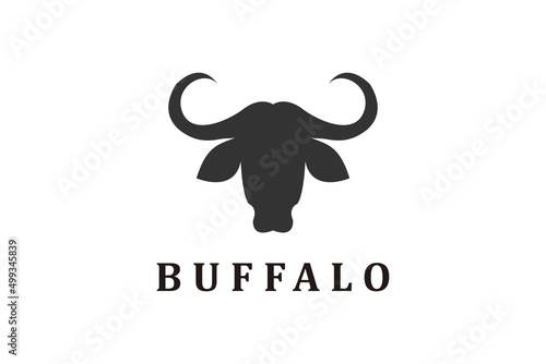 western Bull Cow Buffalo Head silhouette with star logo design
 photo