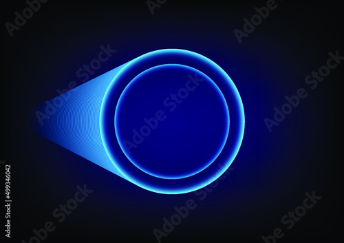Blue spotlight spiral vortex background. rotating  concentric circles forming a swirly effect