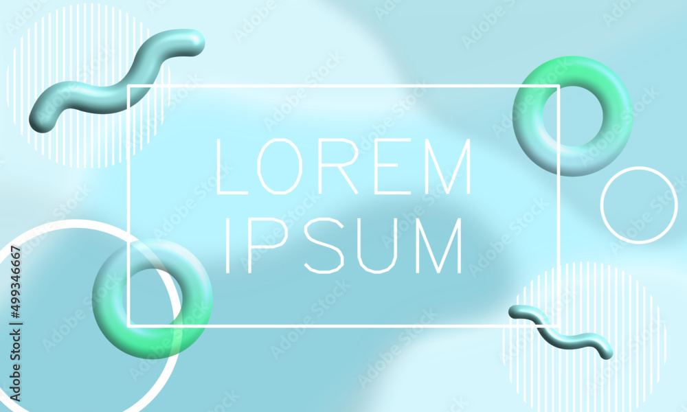 Abstract BLUE background with 3d soft fluid shapes. Vector template for placards, banners, flyers and presentations. 