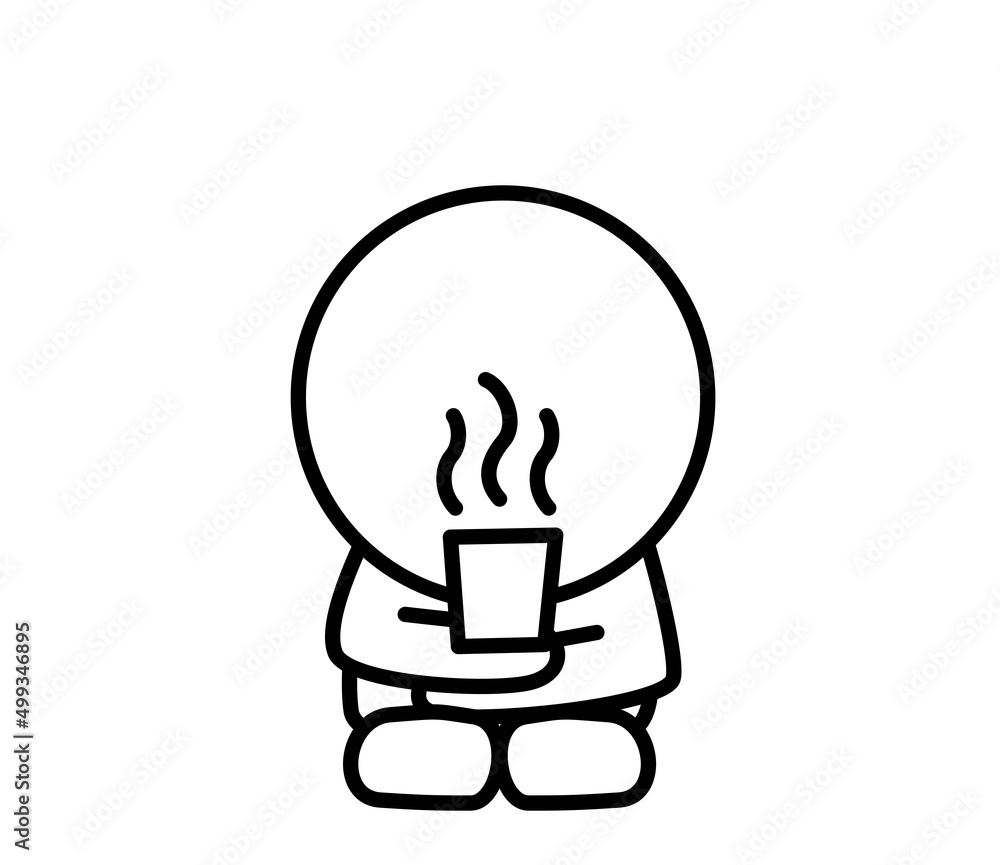 Line_stampThis is an illustration of a two-headed white person drinking tea during a break. Line_stampThis is an illustration of a two-headed white person drinking tea during a break.