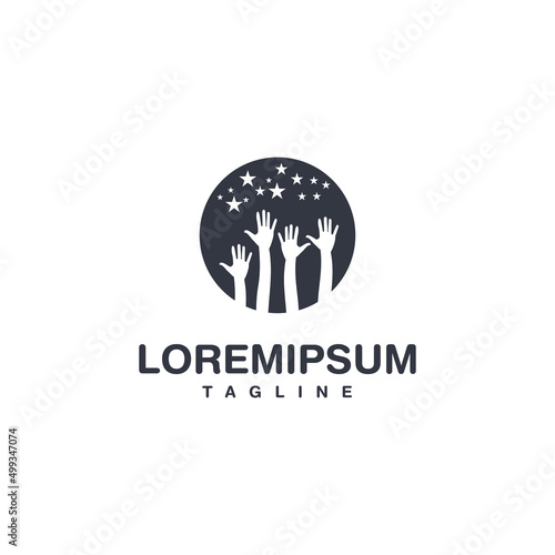 vector Reaching Star logo, Online Learning logo design on isolated background