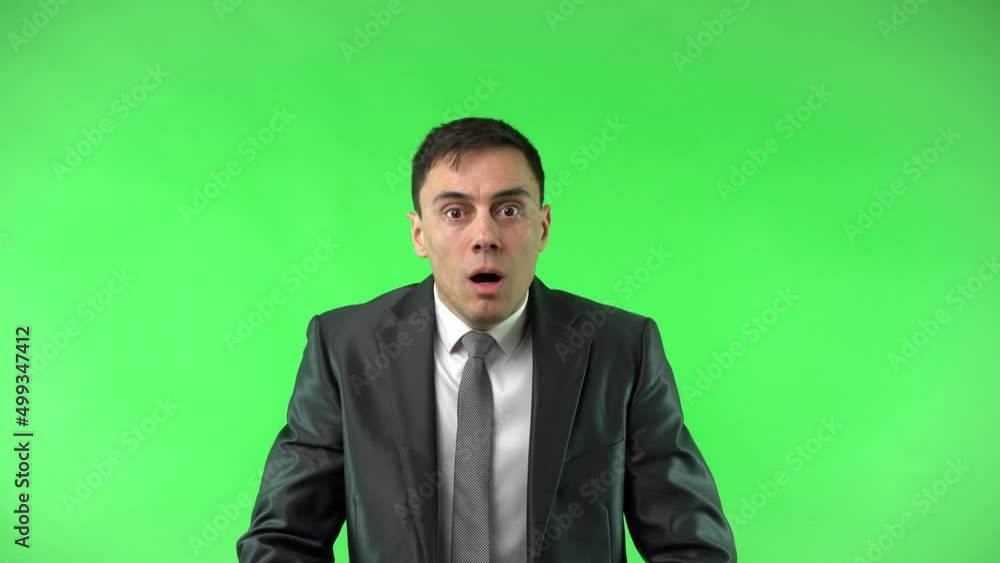 Surprised man in suit with opened mouth Surprised man in suit with opened mouth