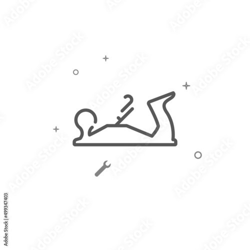 Wood hand planer simple vector line icon. Repair and decoration, finishing facilities symbol, pictogram, sign isolated on white background. Editable stroke. Adjust line weight.