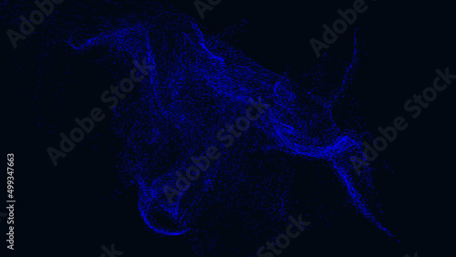 Abstract wave light Particles Background, Bokeh Particles 3d rendering illustration
