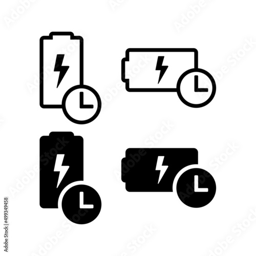Battery time icon. Long battery life. Vector illustration