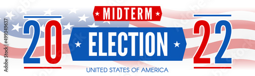midterm election 2022 United States of America  banner design vector illustration photo
