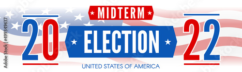midterm election 2022 United States of America  banner design vector illustration