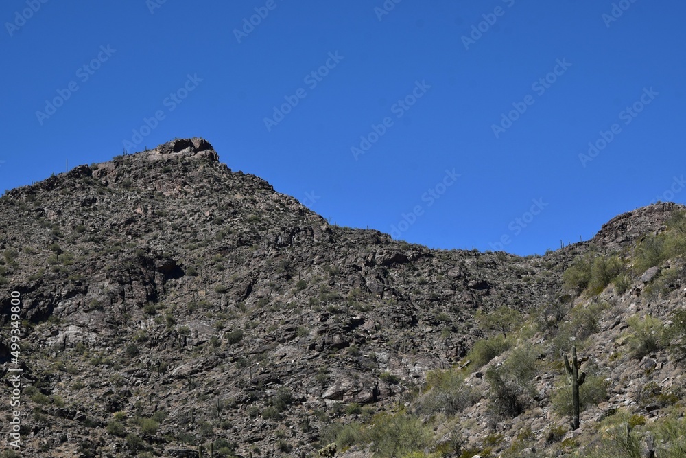 Arizona mountain landscape with blue sky