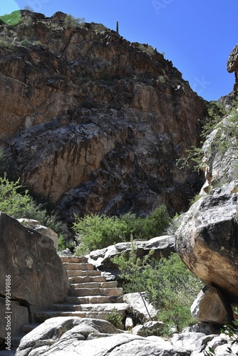 Steps on waterfall trail at White Tank Mountain Regional Park in Arizona
