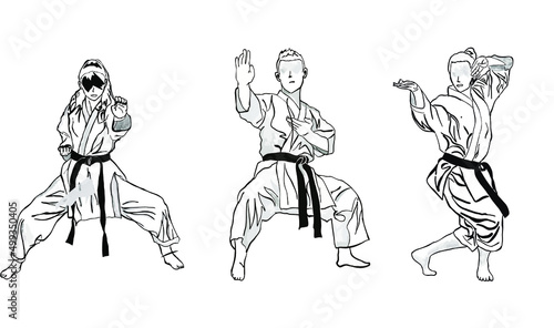 karate taekwondo illustration vector