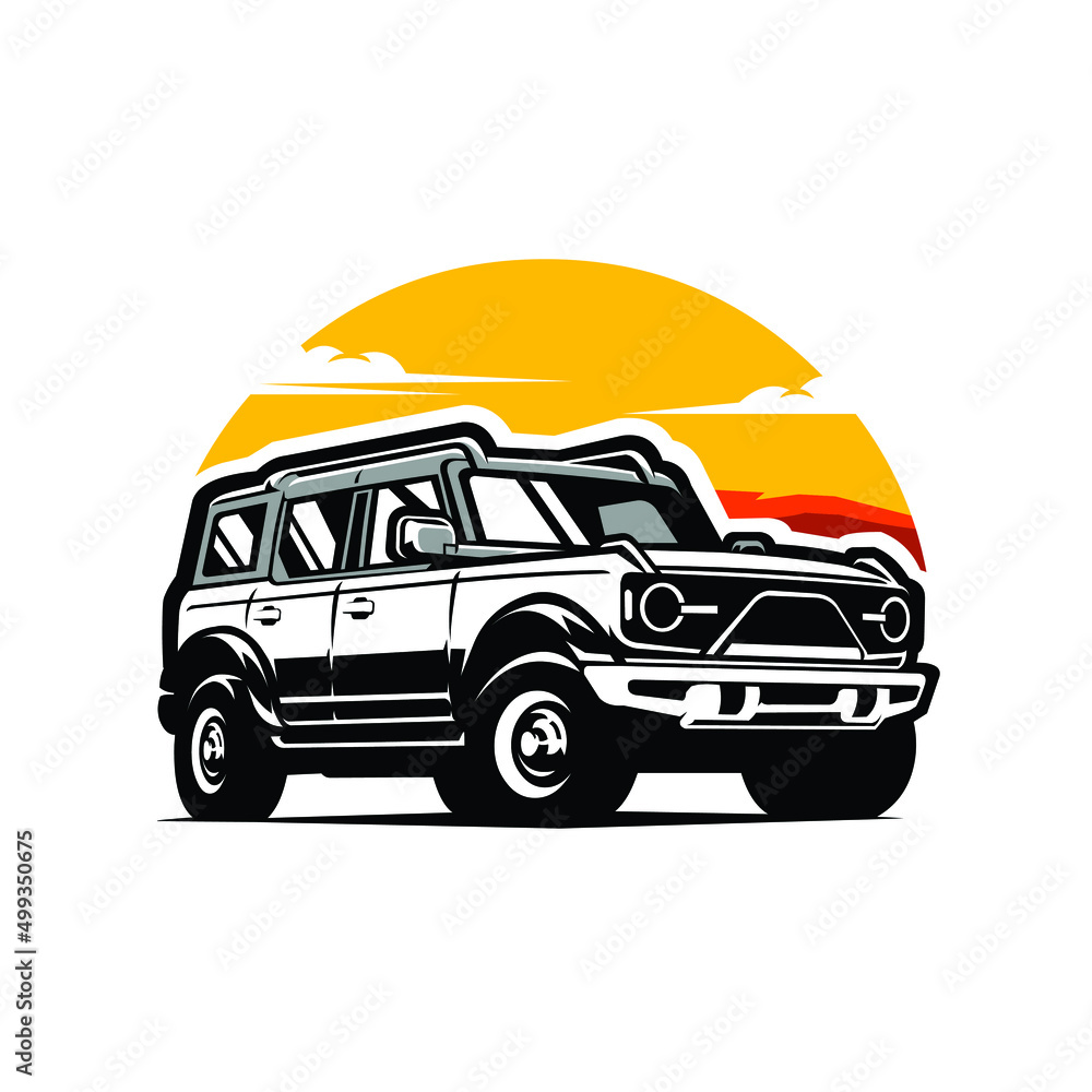 Overland Vehicle 4x4 Adventure Illustration Vector Isolated in White Background
