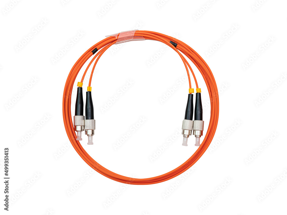 Fototapeta premium Fiber Optic Cable on isolated white background