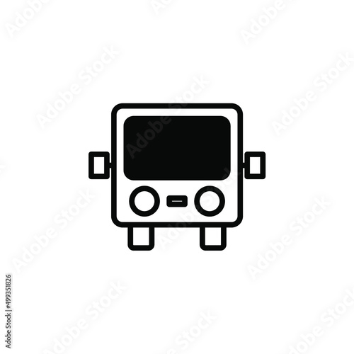 Bus, Autobus, Public, Transportation Solid Line Icon Vector Illustration Logo Template. Suitable For Many Purposes.