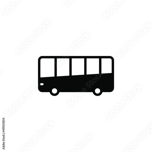 Bus, Autobus, Public, Transportation Solid Line Icon Vector Illustration Logo Template. Suitable For Many Purposes.