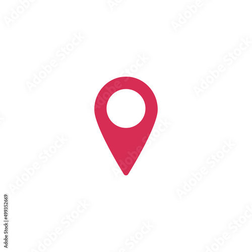 Location symbol - vector. Pin icon in flat style. Pointer icon isolated