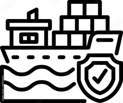 marine insurance outline icon