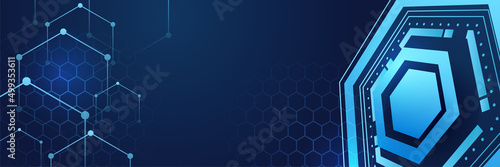 Abstract dark blue technology particles mesh background. Vector abstract graphic design banner pattern background web template.