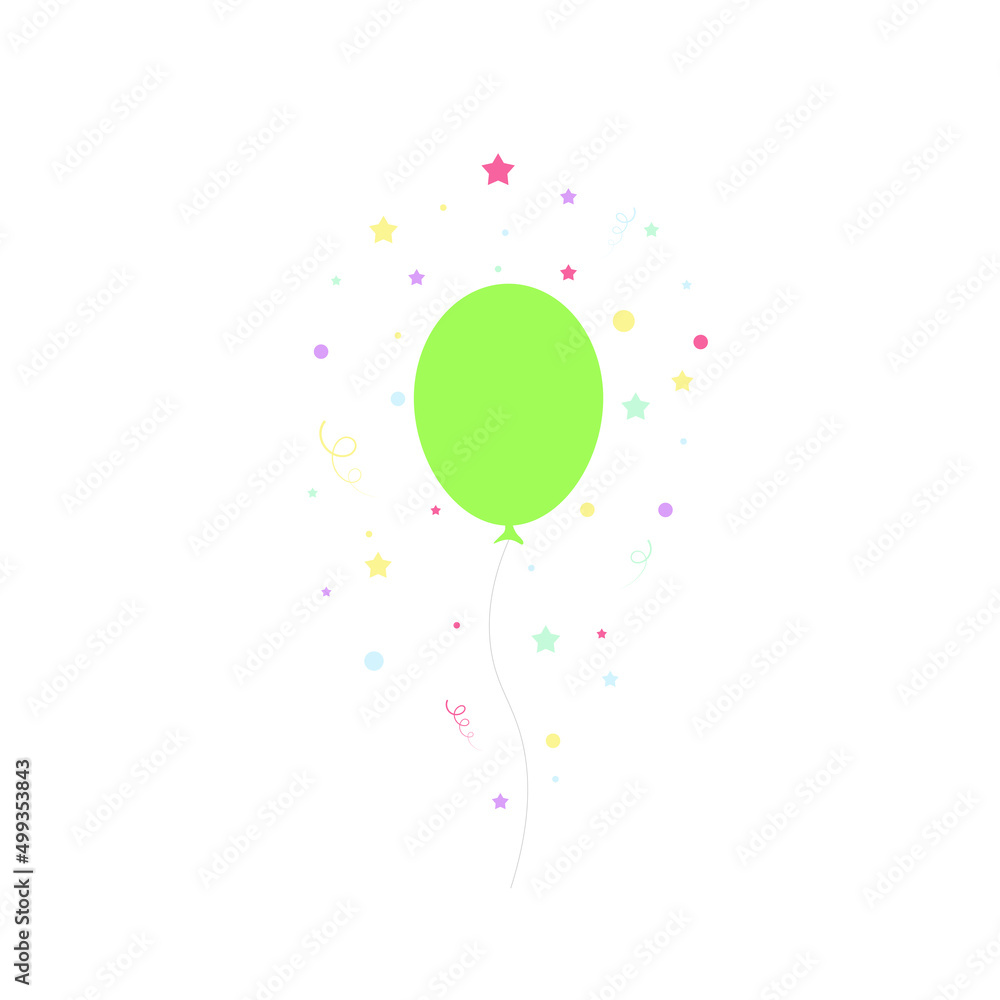 Happy birthday feast, birthday party, many colorful balloons, flat vector illustration and icons Happy birthday feast, birthday party, many colorful balloons, flat vector illustration and icons