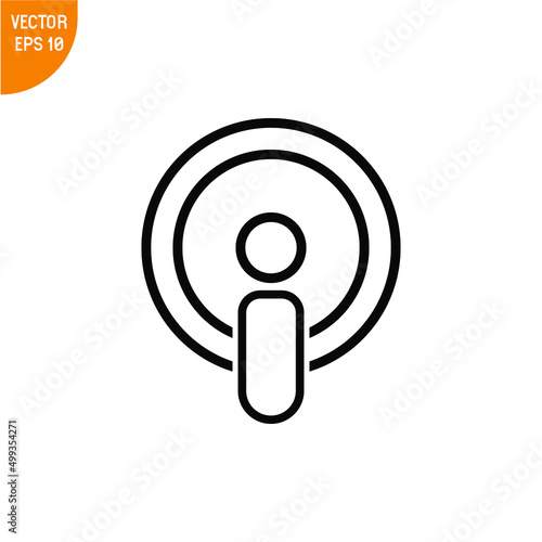 Podcast icon single simple vector illustration, good for all purposes, Isolated on white background.