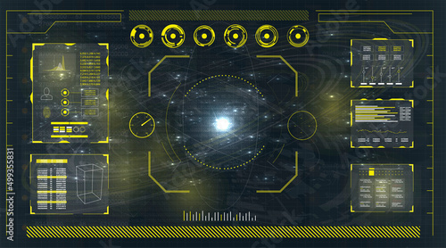 HUD. Vector illustration for your design. Technological background. Futuristic user interface.