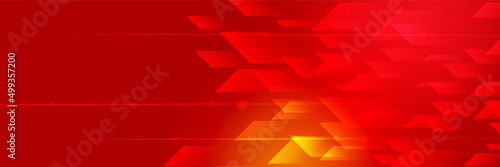 Abstract red futuristic technology network science AI hi tech banner background. Vector abstract graphic design banner pattern background web template.
