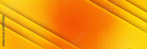 Modern colorful banner template. Yellow and orange banner design. futuristic technology science background design. Yellow orange vector abstract graphic design. Banner Pattern background template.