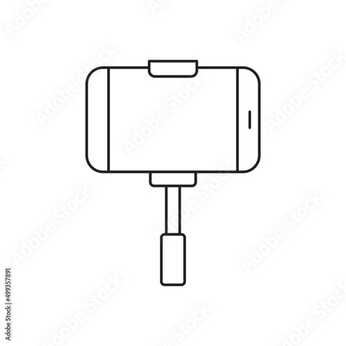 Selfie stick icon line style icon, style isolated on white background